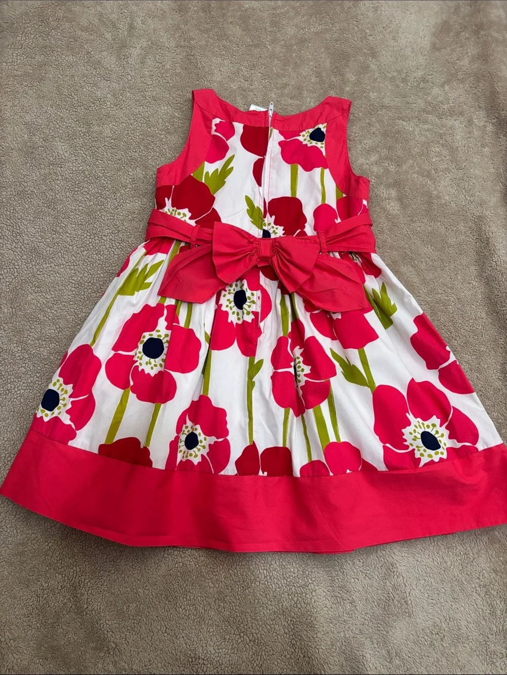 Gymboree Red Floral Fit-and-Flare Dress with White Background
